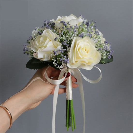 Silk Flower Bridal Bouquets Bridesmaids Bride Wedding Bouquet – TulleLux Bridal  Crowns & Accessories