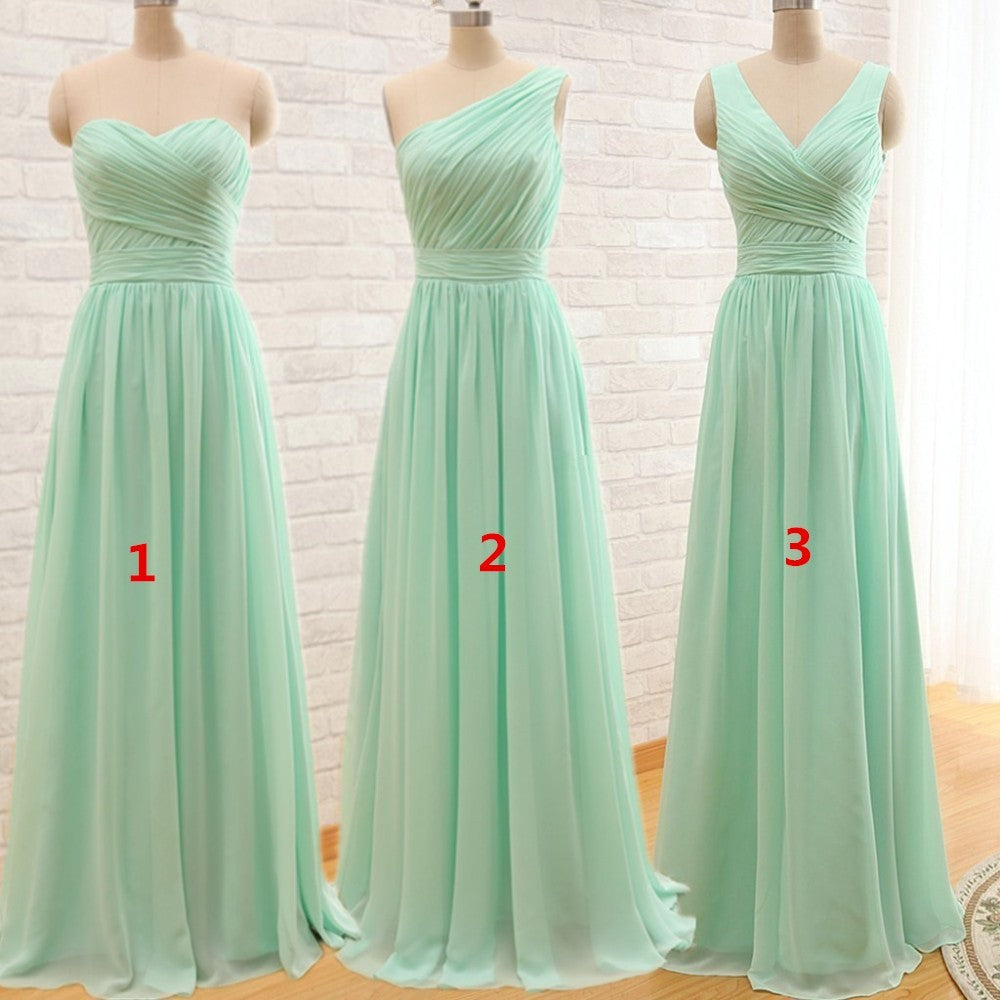 Chiffon A-Line Bridesmaid, Prom, Pageant Dress in 3 Styles Plus Sizes Available - TulleLux Bridal Crowns &  Accessories 