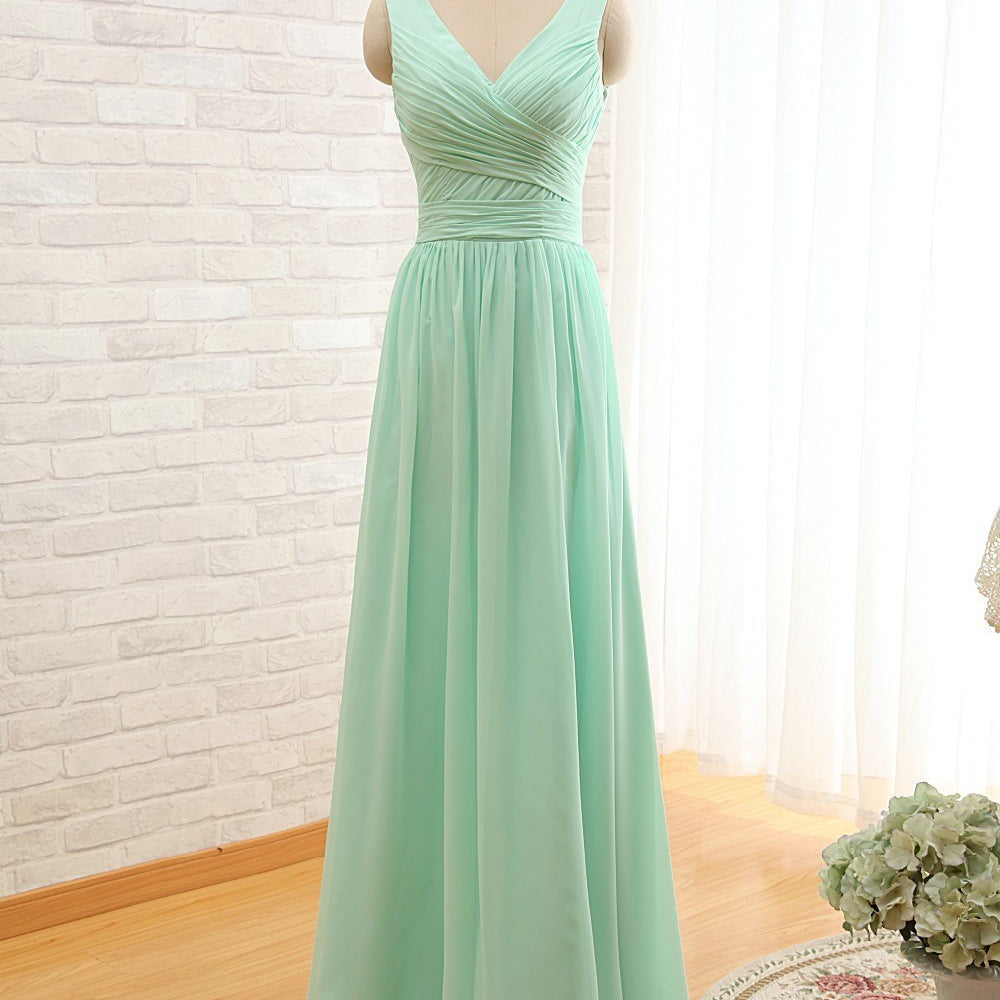
                      
                        Chiffon A-Line Bridesmaid, Prom, Pageant Dress in 3 Styles Plus Sizes Available - TulleLux Bridal Crowns &  Accessories 
                      
                    