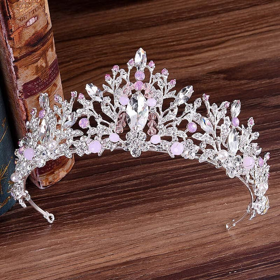 Load image into Gallery viewer, Princess Bridal Wedding Tiara  Crystal Crown Hair Accessories - TulleLux Bridal Crowns &amp;amp;  Accessories 
