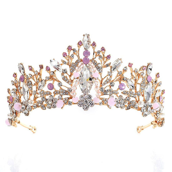 Load image into Gallery viewer, Princess Bridal Wedding Tiara  Crystal Crown Hair Accessories - TulleLux Bridal Crowns &amp;amp;  Accessories 
