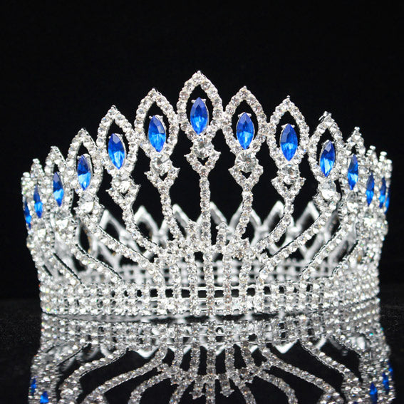 Luxurious Sparkling Crystal Baroque Queen King Tiara Pageant Crown - TulleLux Bridal Crowns &  Accessories 