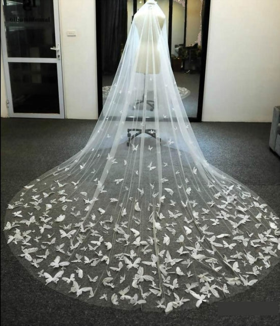 PHILLIPA VEIL, Ivory Single Tier Silk Tulle Wedding Veils
