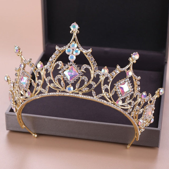 
                      
                        Gold Crystal High Center Tiara Crown  Wedding Hair Accessory - TulleLux Bridal Crowns &  Accessories 
                      
                    