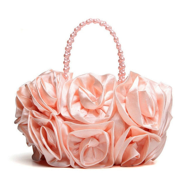 Pink Flowers Clutch Bags Wedding Bags