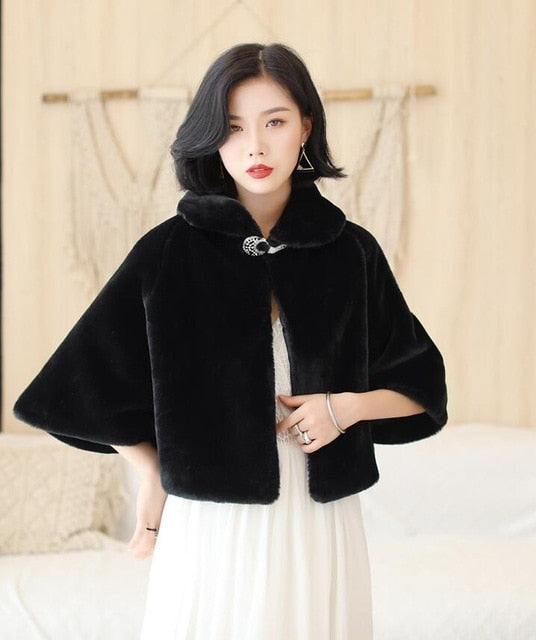 
                      
                        Formal Evening Faux Fur Winter Shawl Wrap - TulleLux Bridal Crowns &  Accessories 
                      
                    