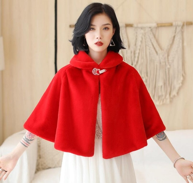 
                      
                        Formal Evening Faux Fur Winter Shawl Wrap - TulleLux Bridal Crowns &  Accessories 
                      
                    