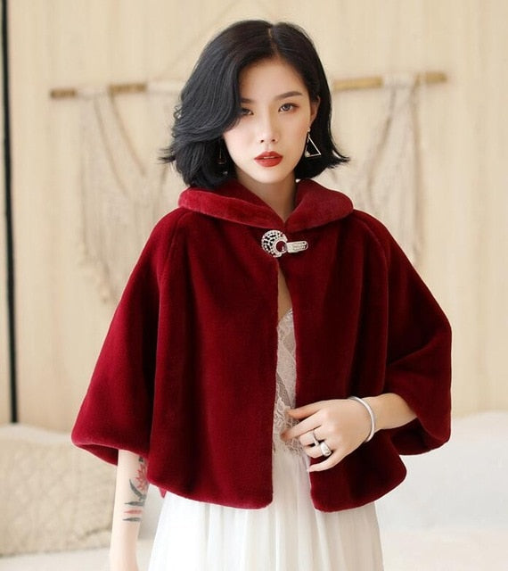 
                      
                        Formal Evening Faux Fur Winter Shawl Wrap - TulleLux Bridal Crowns &  Accessories 
                      
                    