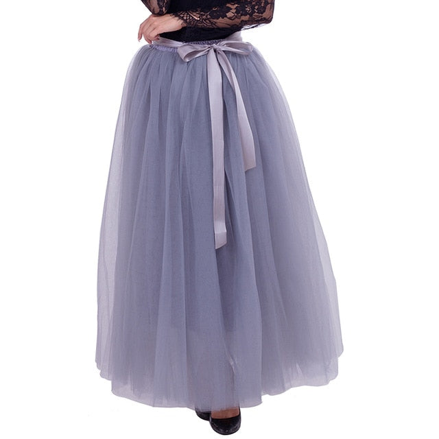 6 Layers 40 Inch Long Tulle Skirts Floor-Length Pleated Skirt Fashion –  TulleLux Bridal Crowns & Accessories