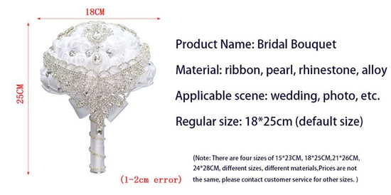 Load image into Gallery viewer, 16styles White Wedding Artificial Floral Ribbon Rhinestone Pearl Bouquet - TulleLux Bridal Crowns &amp;amp;  Accessories 
