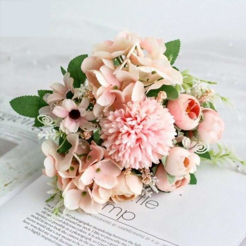 Country Style Flower Bouquet Artificial Silk Peony Ball Flower Wedding –  TulleLux Bridal Crowns & Accessories