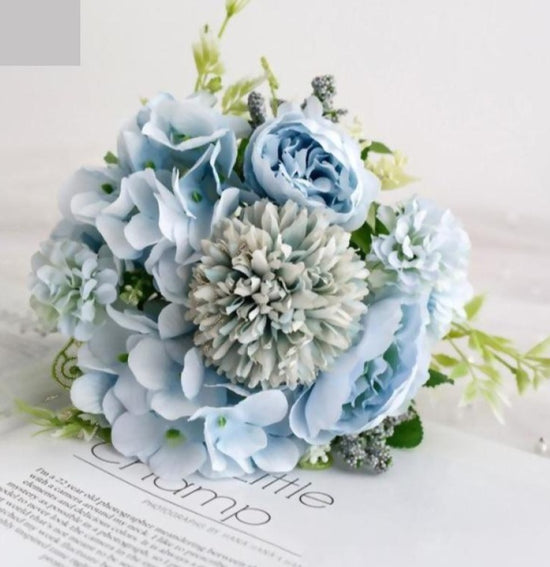 Load image into Gallery viewer, Blooming Hydrangea Rose Peony Artificial Flower Wedding Bouquet - TulleLux Bridal Crowns &amp;amp;  Accessories 
