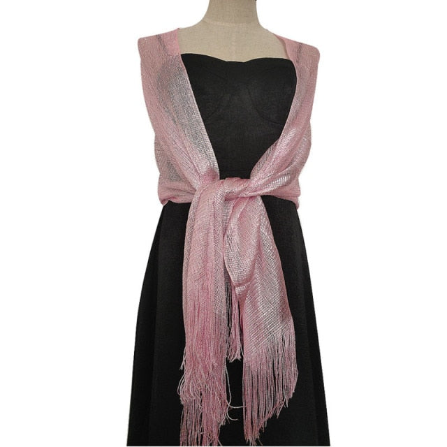 
                      
                        Elegant Metallic Evening Party Dress Shawl Scarf in Many Colors - TulleLux Bridal Crowns &  Accessories 
                      
                    