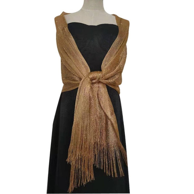 
                      
                        Elegant Metallic Evening Party Dress Shawl Scarf in Many Colors - TulleLux Bridal Crowns &  Accessories 
                      
                    