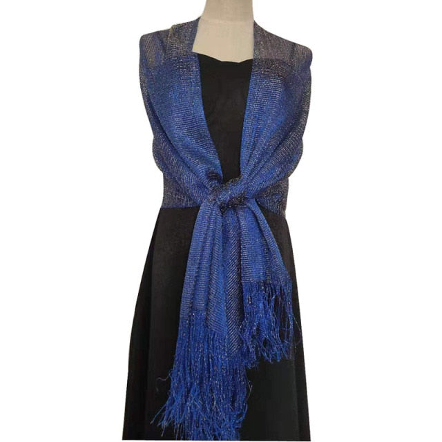 
                      
                        Elegant Metallic Evening Party Dress Shawl Scarf in Many Colors - TulleLux Bridal Crowns &  Accessories 
                      
                    