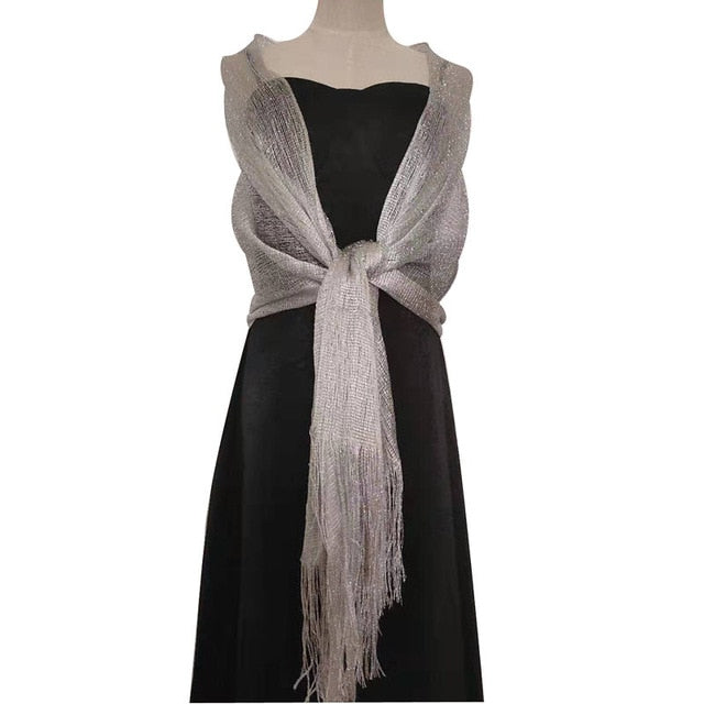 
                      
                        Elegant Metallic Evening Party Dress Shawl Scarf in Many Colors - TulleLux Bridal Crowns &  Accessories 
                      
                    