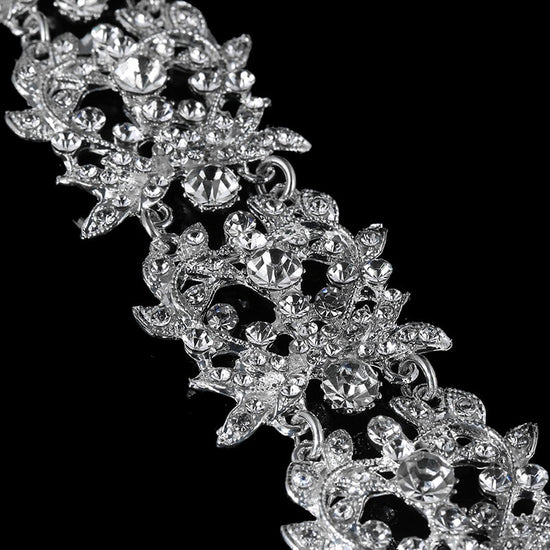 Handmade Bridal Headband Tiara Crystal Wedding Hair Accessories with Satin Ribbon - TulleLux Bridal Crowns &  Accessories 