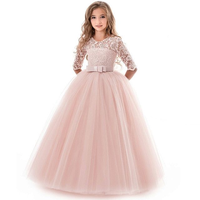 Children Elegant Evening Party Princess Dress For Flower Girls - TulleLux Bridal Crowns &  Accessories 