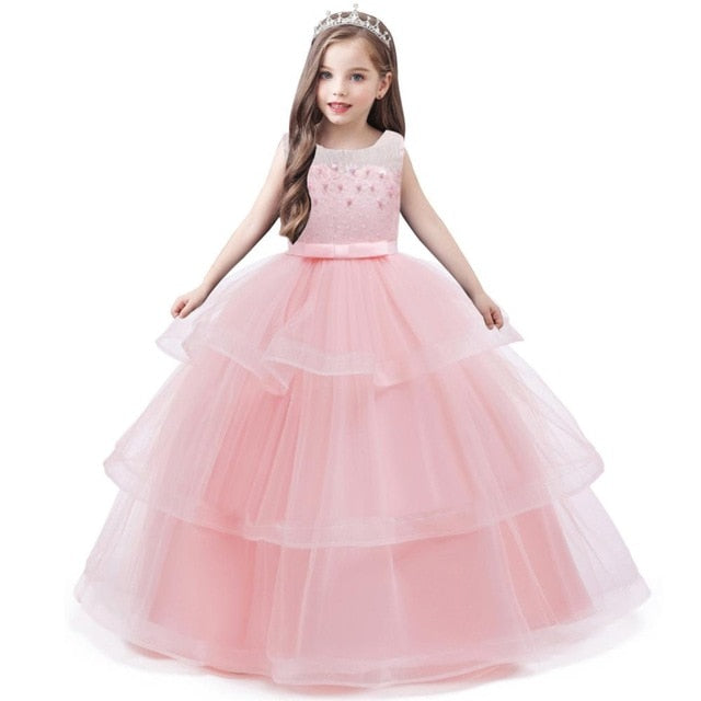 Load image into Gallery viewer, Children Elegant Evening Party Princess Dress For Flower Girls - TulleLux Bridal Crowns &amp;amp;  Accessories 
