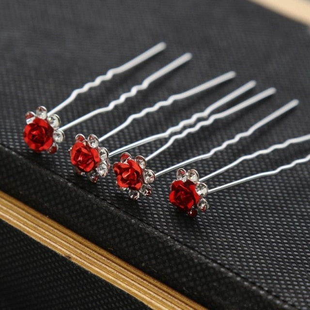 
                      
                        10PCS  Bridal U-Shaped Pin Pearl-Encrusted Zircon Flower Hairpin Wedding Accessory - TulleLux Bridal Crowns &  Accessories 
                      
                    