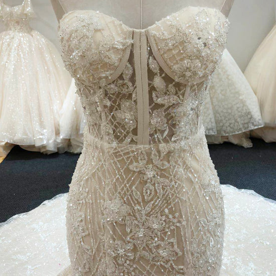 Crystal Mermaid Beading Bridal Wedding Gown - TulleLux Bridal Crowns &  Accessories 