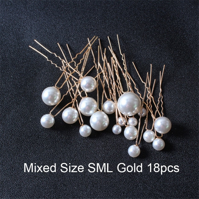 
                      
                        U-shaped Metal Hairpins Simulated Pearl Bridal Tiara Hair Accessories Multiple Combinations - TulleLux Bridal Crowns &  Accessories 
                      
                    