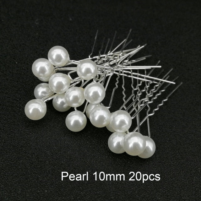 
                      
                        U-shaped Metal Hairpins Simulated Pearl Bridal Tiara Hair Accessories Multiple Combinations - TulleLux Bridal Crowns &  Accessories 
                      
                    