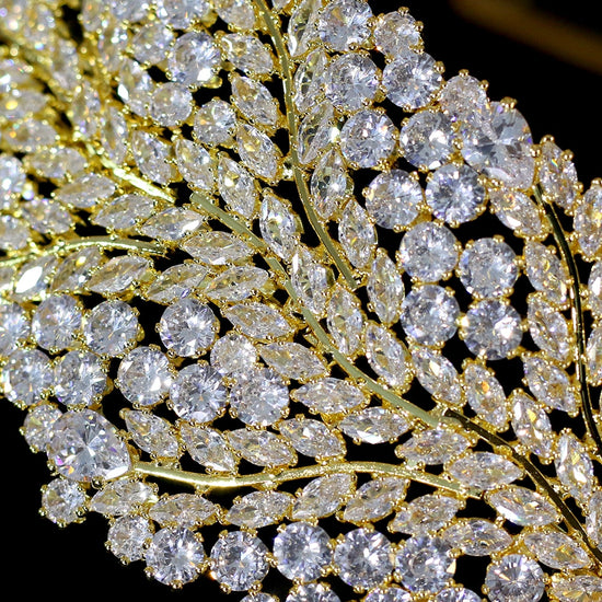 Cubic Zirconia Crystal Flower Bridal Wedding Headband Crown - TulleLux Bridal Crowns &  Accessories 