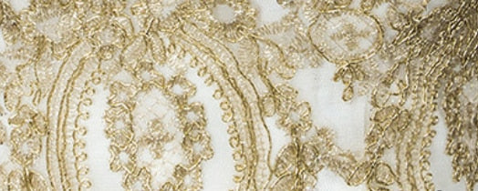 Vintage Long Sleeve Wedding Dress Gold Lace Embroidery Bride Wedding Gown - TulleLux Bridal Crowns &  Accessories 