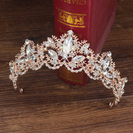 Load image into Gallery viewer, Baroque Vintage Gold Queen Bridal Tiara - TulleLux Bridal Crowns &amp;amp;  Accessories 
