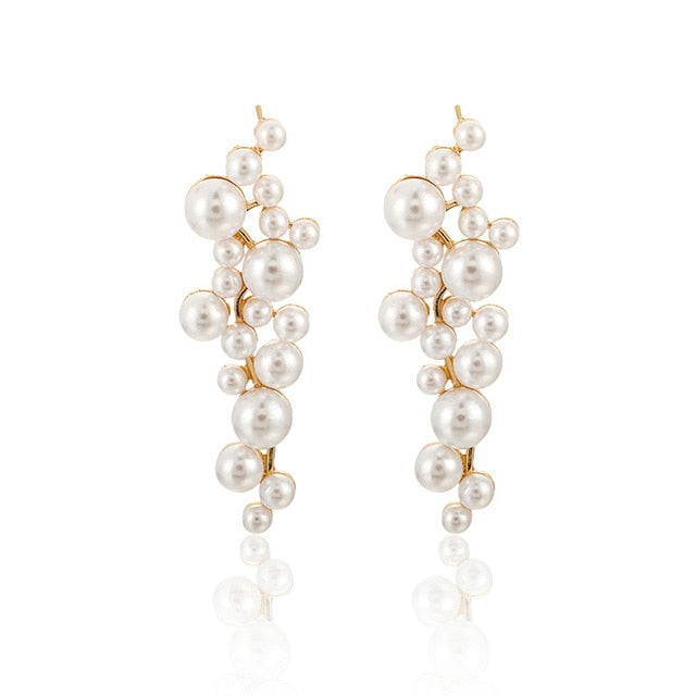 
                      
                        Long Simulated Pearl Earrings, 3 Style Variations - TulleLux Bridal Crowns &  Accessories 
                      
                    