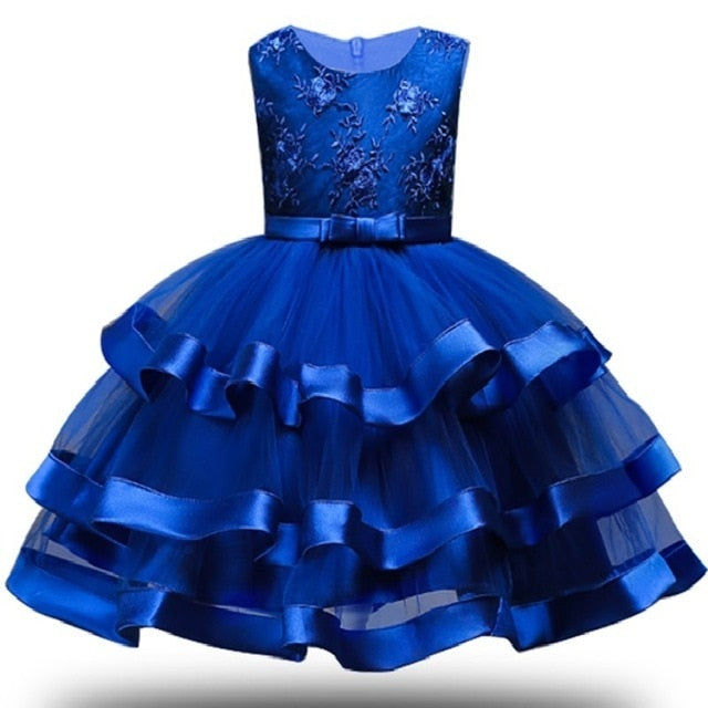 Pearl Cake Girls Princess Dress Flower Girl Evening Party – TulleLux ...