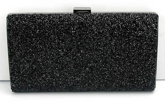 Black Sequins Top Handle Evening Box Clutch Purse With Chain Strap |  Baginning