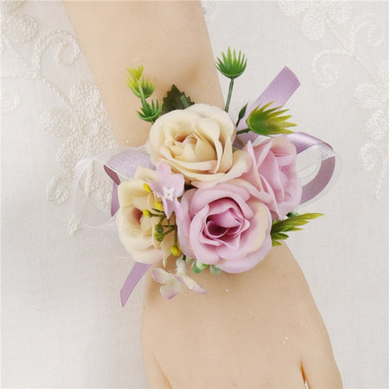 Wedding Wrist Corsage Bridesmaids Bracelet Silk Flower Wrist Corsage  Bracelets