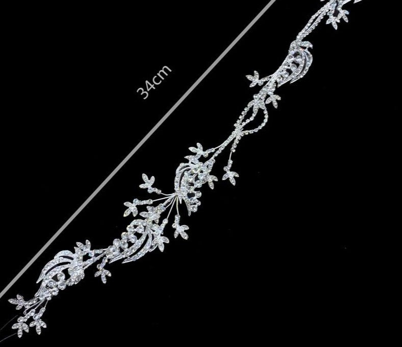 Load image into Gallery viewer, Rhinestone Crystal Flower Headband Wedding Hair Band - TulleLux Bridal Crowns &amp;amp;  Accessories 
