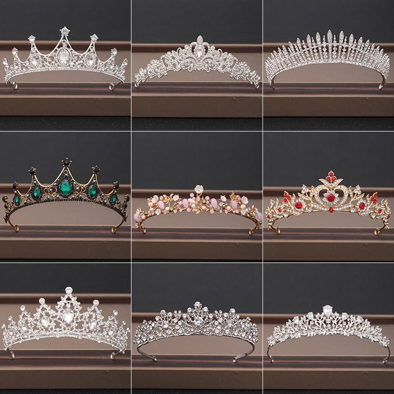 Multi Style Fashion Rhinestones Crystal  Crowns Tiaras - TulleLux Bridal Crowns &  Accessories 