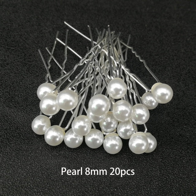 
                      
                        U-shaped Metal Hairpins Simulated Pearl Bridal Tiara Hair Accessories Multiple Combinations - TulleLux Bridal Crowns &  Accessories 
                      
                    
