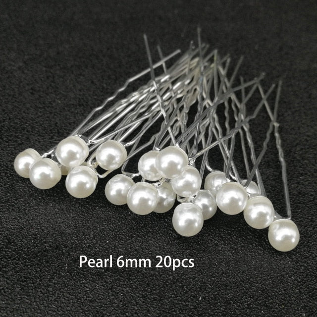 
                      
                        U-shaped Metal Hairpins Simulated Pearl Bridal Tiara Hair Accessories Multiple Combinations - TulleLux Bridal Crowns &  Accessories 
                      
                    