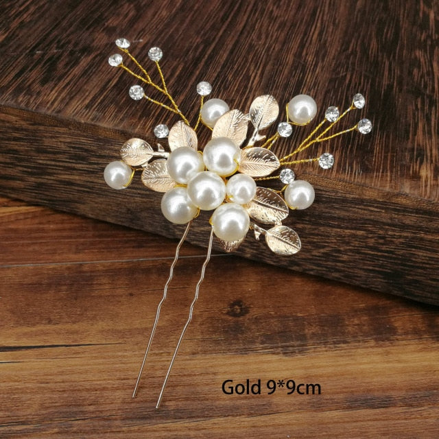 
                      
                        U-shaped Metal Hairpins Simulated Pearl Bridal Tiara Hair Accessories Multiple Combinations - TulleLux Bridal Crowns &  Accessories 
                      
                    