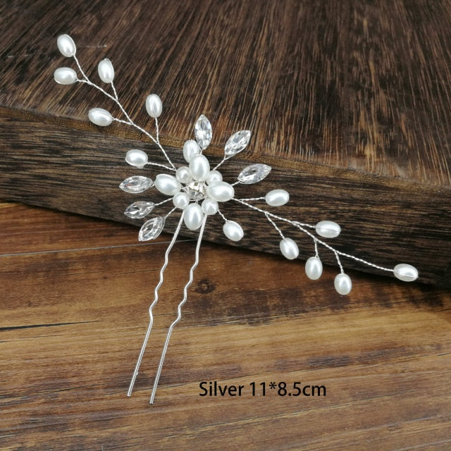 
                      
                        U-shaped Metal Hairpins Simulated Pearl Bridal Tiara Hair Accessories Multiple Combinations - TulleLux Bridal Crowns &  Accessories 
                      
                    