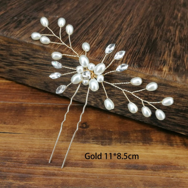 
                      
                        U-shaped Metal Hairpins Simulated Pearl Bridal Tiara Hair Accessories Multiple Combinations - TulleLux Bridal Crowns &  Accessories 
                      
                    