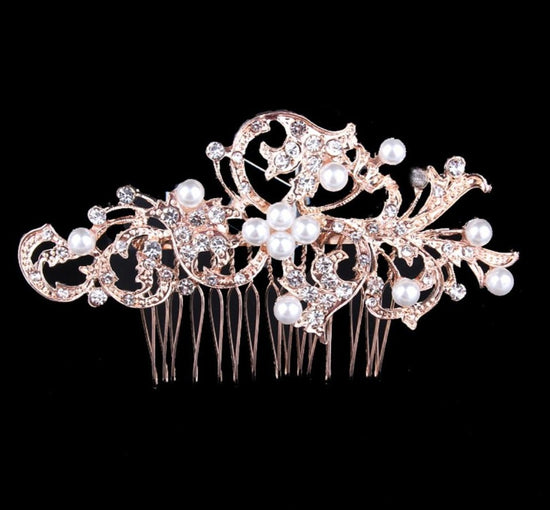 Load image into Gallery viewer, Pearl Hair Combs Prom Bridal Wedding  Elegant Hair Accessories - TulleLux Bridal Crowns &amp;amp;  Accessories 
