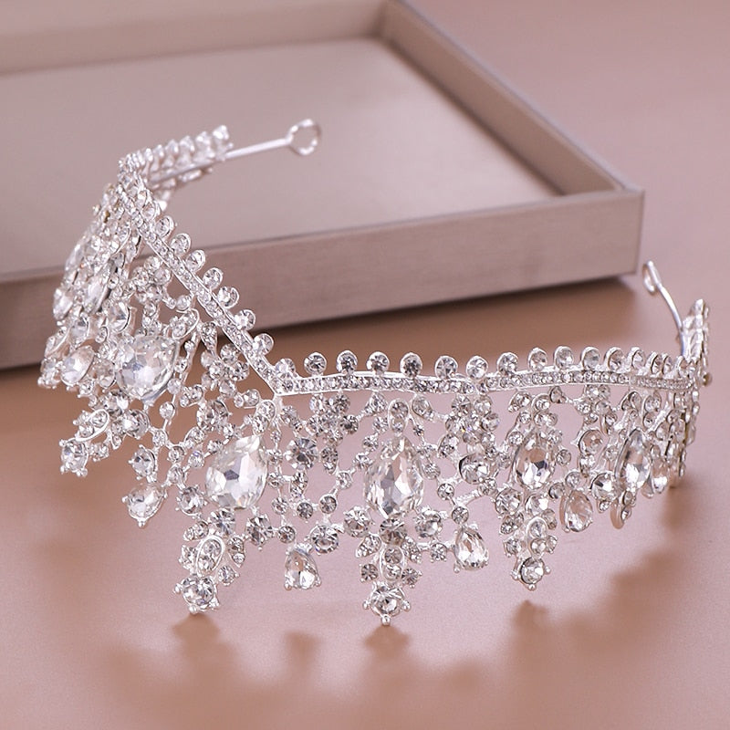 
                      
                        Luxury Crystal Rhinestone Bridal Crown Wedding Tiara - TulleLux Bridal Crowns &  Accessories 
                      
                    