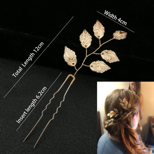 U-shaped Metal Hairpins Simulated Pearl Bridal Tiara Hair Accessories Multiple Combinations - TulleLux Bridal Crowns &  Accessories 