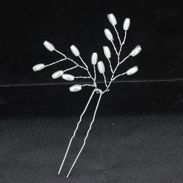 
                      
                        U-shaped Metal Hairpins Simulated Pearl Bridal Tiara Hair Accessories Multiple Combinations - TulleLux Bridal Crowns &  Accessories 
                      
                    