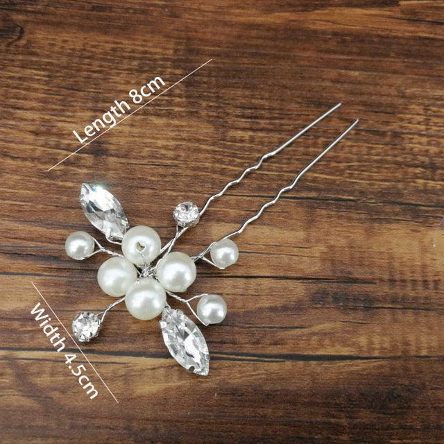 
                      
                        U-shaped Metal Hairpins Simulated Pearl Bridal Tiara Hair Accessories Multiple Combinations - TulleLux Bridal Crowns &  Accessories 
                      
                    