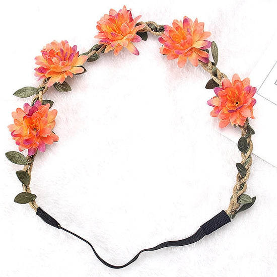 Load image into Gallery viewer, 21 Country Flower Garland  Elastic Hair Accessories - TulleLux Bridal Crowns &amp;amp;  Accessories 
