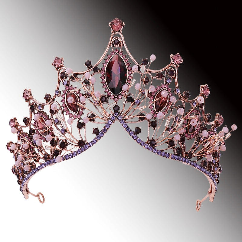 Alexandra Rhinestone Beauty Pageant Tiara  Rhinestone crown, Pageant  crowns, Purple crown