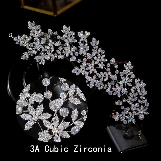 Load image into Gallery viewer, Luxury Cubic Zirconia Headband Wedding Day Hair Accessory - TulleLux Bridal Crowns &amp;amp;  Accessories 
