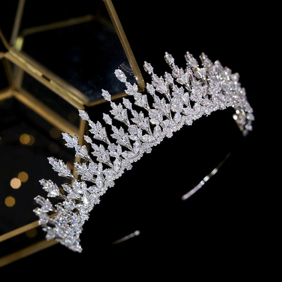 Cubic Zirconia Pageant/Wedding Tiara Accessory - TulleLux Bridal Crowns &  Accessories 